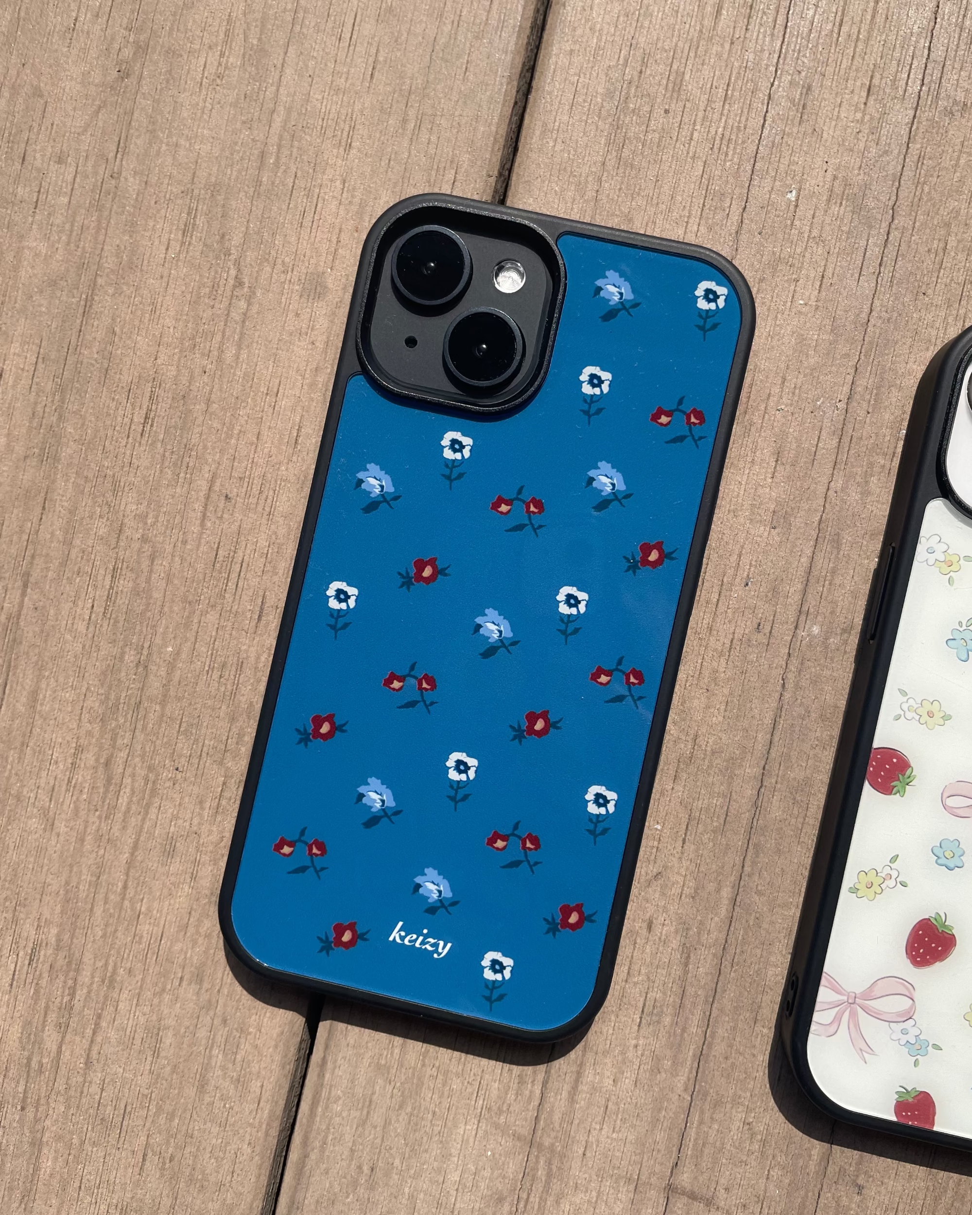 denim floral